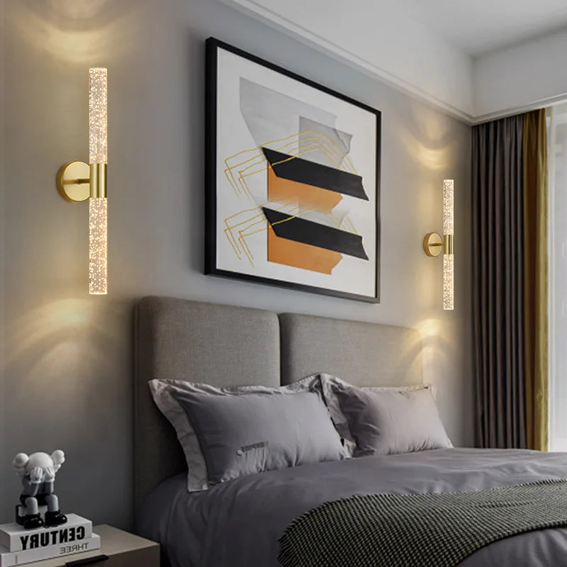 Lampe Murale LED Nordique en Cristal pour Chambre à Coucher, Chevet, Salon AC85-265V