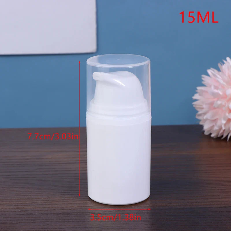15ml 30ml 50ml Airless Pump Bottles | Refillable White Plastic Lotion Dispenser