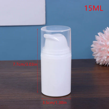 15ml 30ml 50ml Airless Pump Bottles | Refillable White Plastic Lotion Dispenser