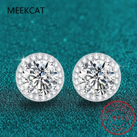 0.5-2 CT Moissanite Stud Earrings for Women | Sparkling Lab Diamond Silver Jewelry