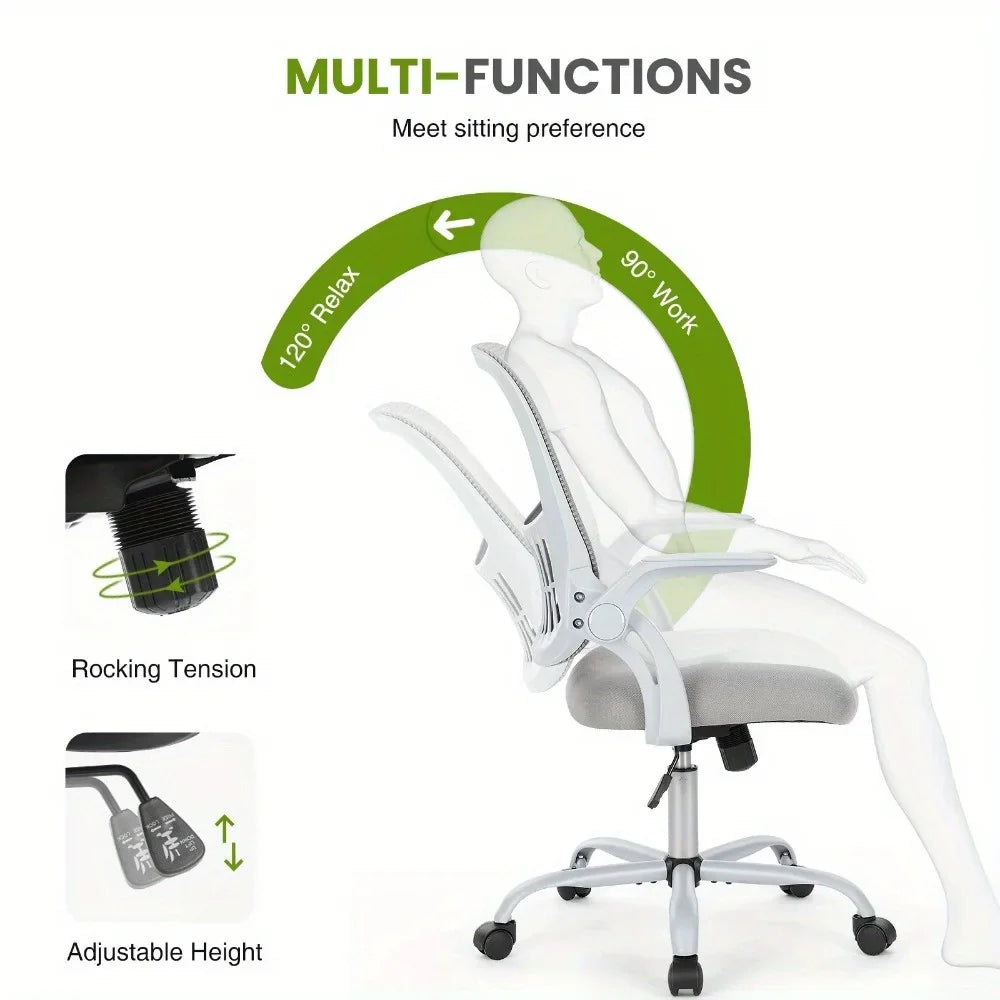 Ergonomic Mesh Office Chair Adjustable Armrests Lumbar Support Desk Chair