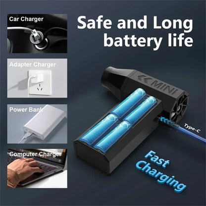 130000RPM Electric Air Duster Cordless Compressed Air Blower Rechargeable Cleaner