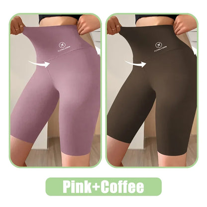 Pantalones Cortos Deportivos de Mujer M-XL Nuevos de Ciclismo Jogging Fitness Cintura Alta Push Up Pantalones Cortos de Gimnasio Mallas Ropa de Yoga