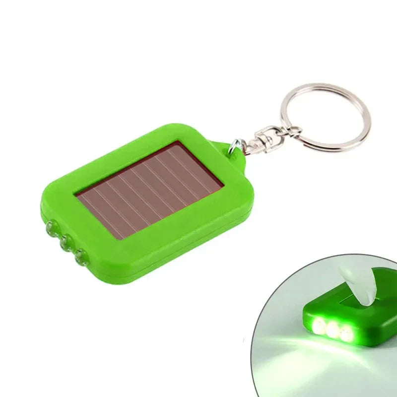 Portable LED Keychain Solar Flashlight | Mini Pocket Light for Outdoor Hiking