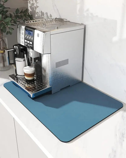 VIKAMA Coffee Machine Mat Rubber Backing Water-Absorbent Dish Drying Pad Kitchen Worktop Drainage Mat Home Decor