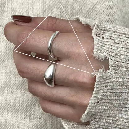 VENTFILLE 925 Sterling Silver Adjustable Rings | Vintage Hip Hop Couples Jewelry