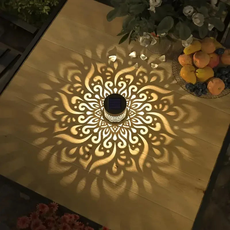 Solar Wall Light Hollow Outdoor LED Lamp Front Door Courtyard Holiday Decor