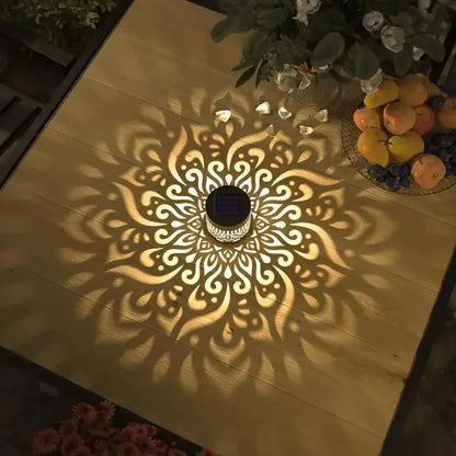 Solar Wall Light Hollow Outdoor LED Lamp Front Door Courtyard Holiday Decor