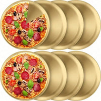 8pcs Assiette Ronde Épaisse en Acier Inoxydable Doré de Corée 17CM Assiette de Barbecue Plateaux de Service en Acier Assiettes