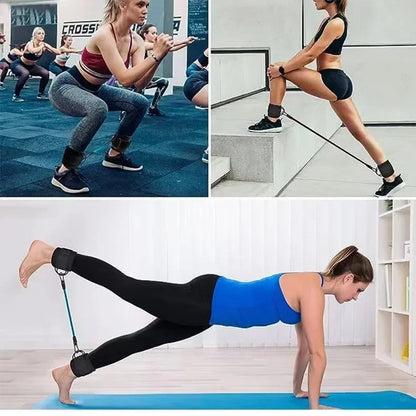 Resistance Band Set with Ankle Straps | Home Gym Strength Training