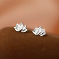 925 Sterling Silver Lotus Flower Stud Earrings | Elegant Fine Jewelry for Women