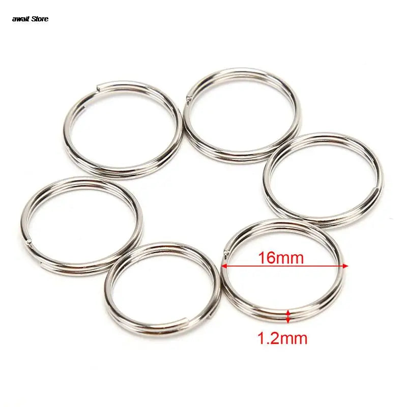 100 Polished Silver Split Key Rings | Stainless Steel Keychain Set for DIY and Organization