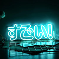 Terrific Neon Sign LED Japanese Neon Sign Ice Blue for Wall Decoration Neon Wall Decor Party Room Club Birthday Halloween Gift