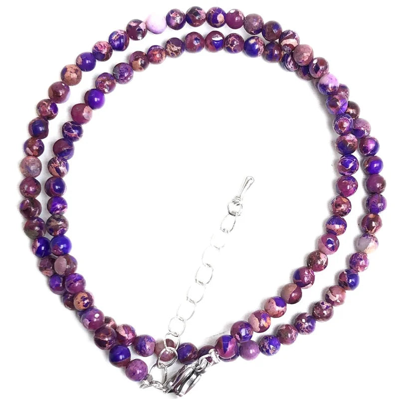 4mm Natural Stone Choker Necklace | Bohemian Crystal Collar Jewelry for Women