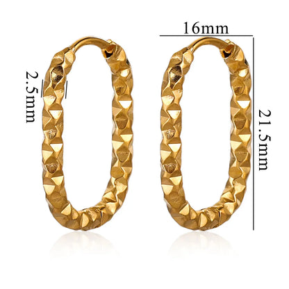 6pcs Stainless Steel Rectangular Textured Earrings | 18K Gold Plated DIY Jewelry Findings