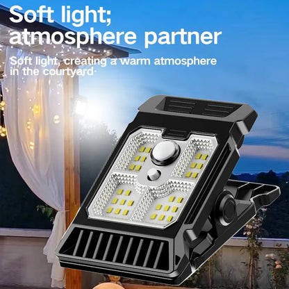 Solar Motion Sensor Garden Light | Outdoor Clip On LED Courtyard Lawn Lamp