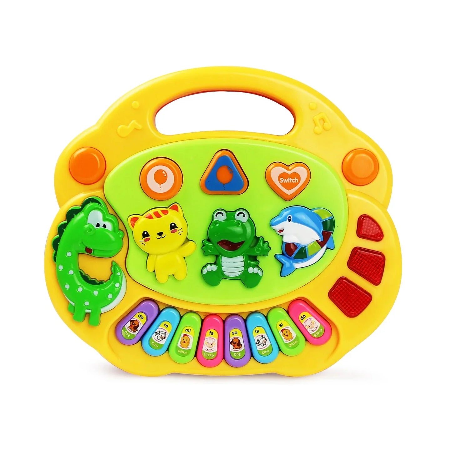 Jeu de piano-clavier de dessin animé pour enfants avec musique lumineuse clignotante Sons d'animaux Jouets musicaux pour bébés Jouets éducatifs Cadeaux pour enfants