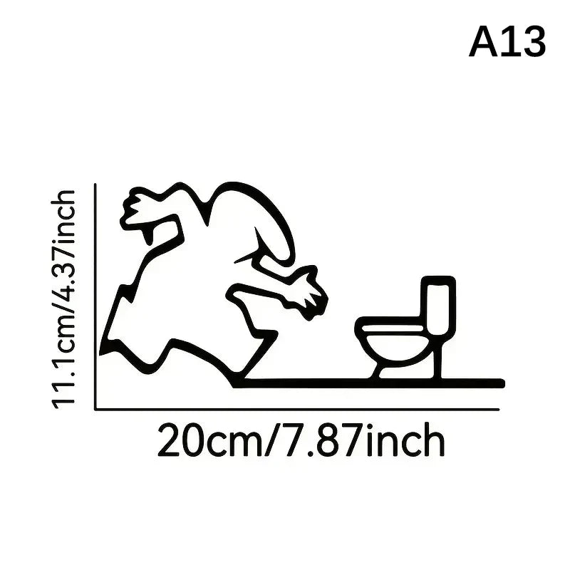 La Linea Minimalist Line Art Sticker Set | Cartoon Character Door Sign for Home Decor