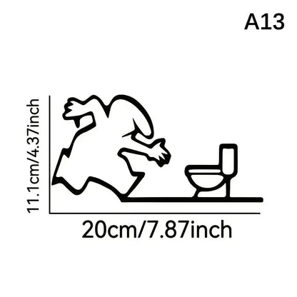 La Linea Minimalist Line Art Sticker Set | Cartoon Character Door Sign for Home Decor