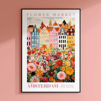 Amsterdam Flower Market Poster, Amsterdam Poster, Flower Market Print, Flower Wall Art, Botanical Poster, Floral Wall Art, Boho