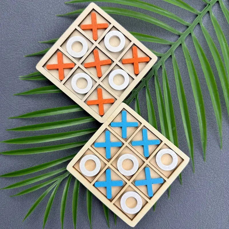 Juego de puzle de tic-tac-toe de madera para dos jugadores, juego de mesa interactivo de lógica y estrategia, regalo de cumpleaños para fiestas familiares para niños y niñas