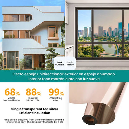 Static Cling Window Film No Glue One Way Privacy Sun Blocking Heat Insulation Tint Window Film for Home Office Building