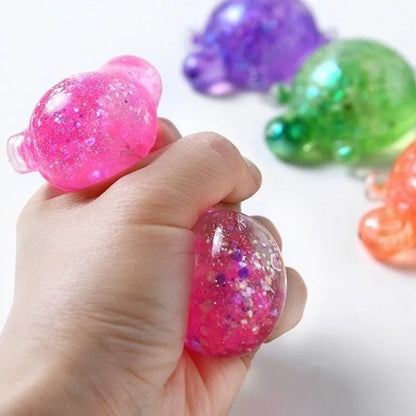 Squishy Turtle Fidget Toy | Glitter Squeeze Toy for Stress Relief