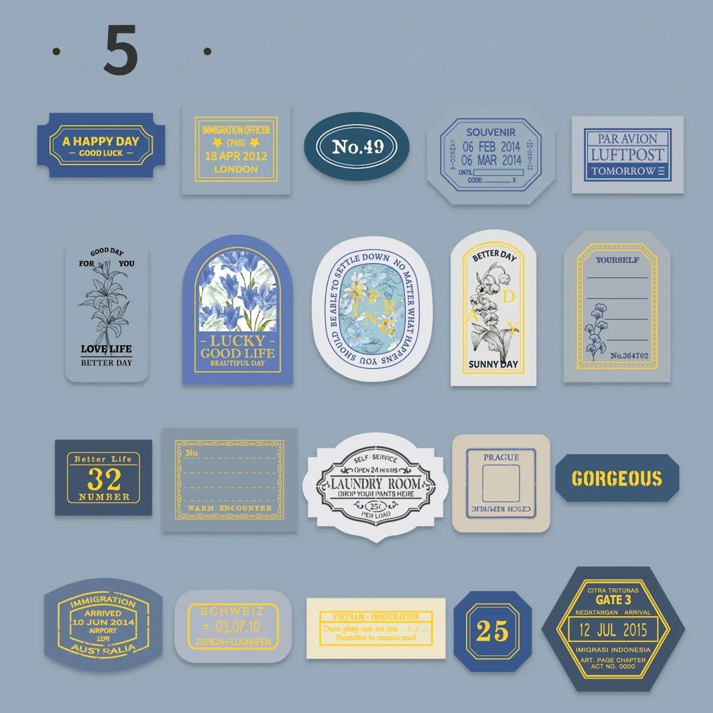 Vintage Label Stickers for DIY Crafts | 40-Piece Retro Collection