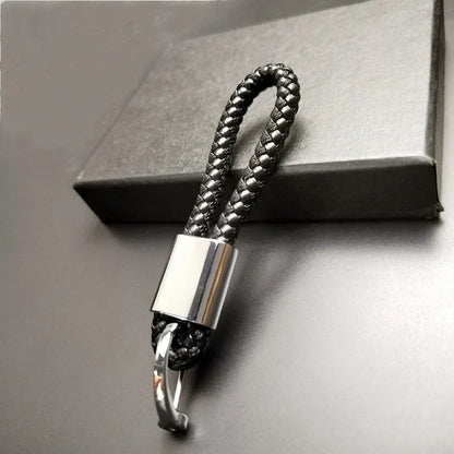 Detachable Leather Car Keychain | 360 Degree Rotating Metal Key Ring for Honda Audi BMW