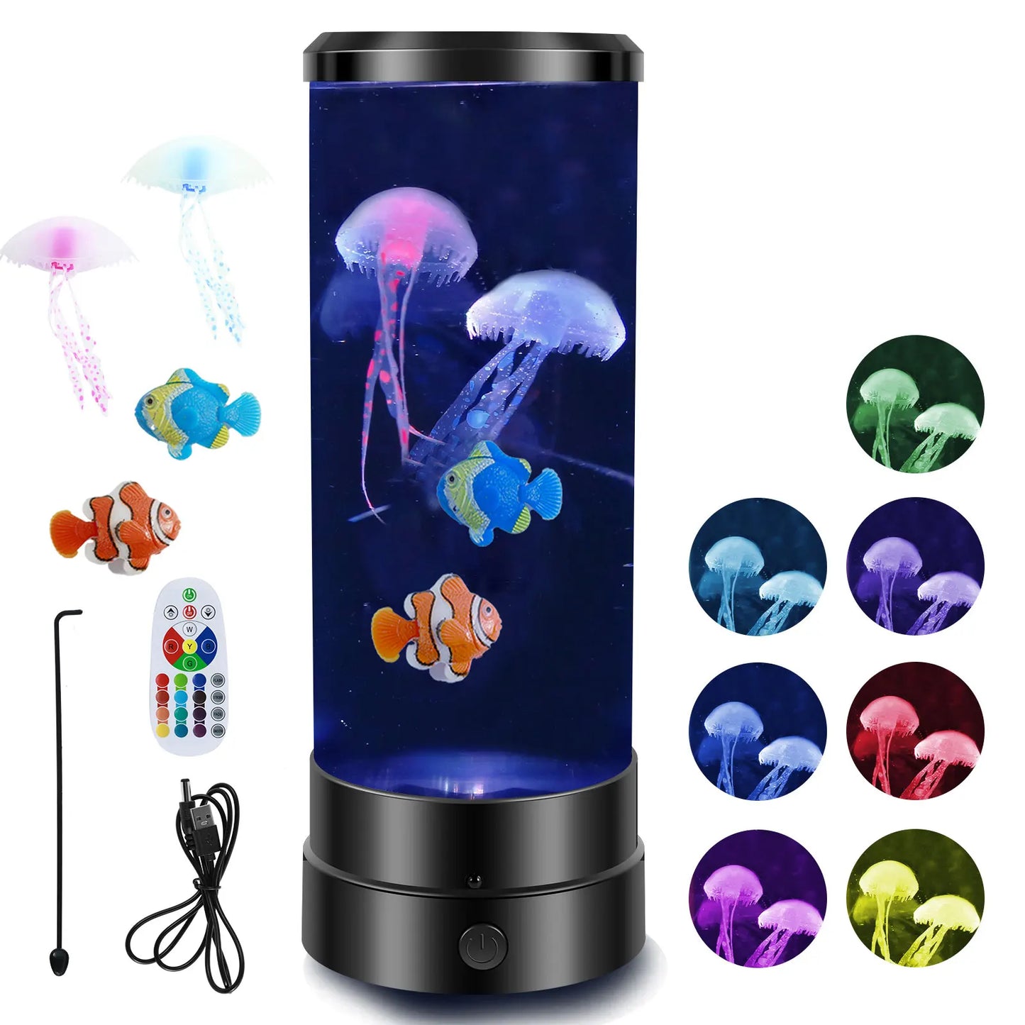 LED Jellyfish Lamp RGB Mood Light USB Night Light with Remote Aquarium Desk Decor