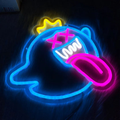 Enseigne néon LED fantôme, lumière décorative murale rétro arcade, alimentée par USB, utilisée pour la décoration de bars, clubs, salles de jeux, fêtes de famille