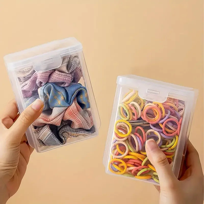 1 unidad de caja de almacenamiento apilable transparente para accesorios de cabello con tapa a presión - Organizador de plástico a prueba de polvo y agua para joyería