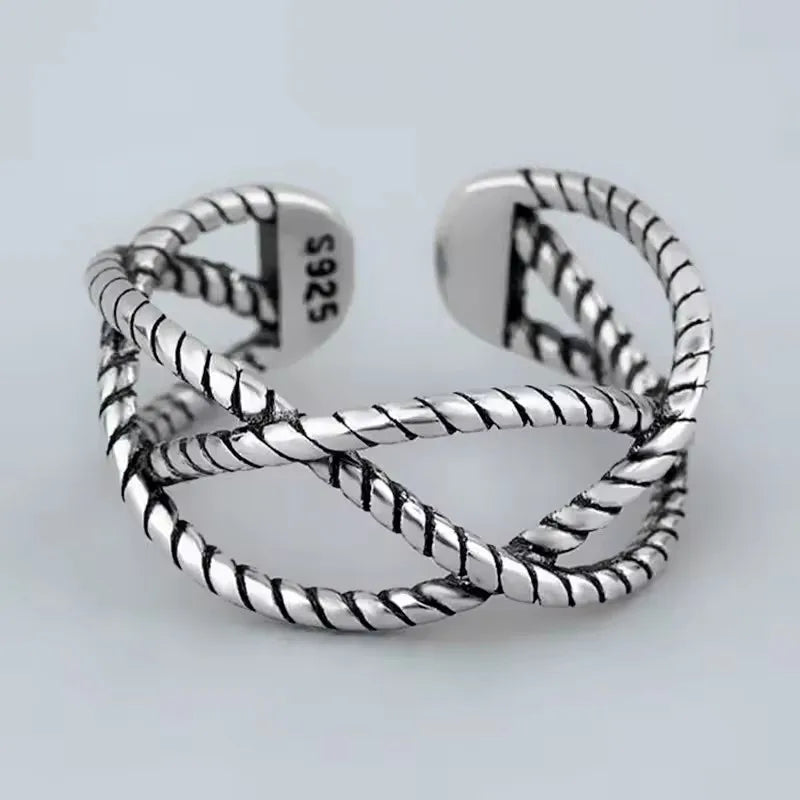 VENTFILLE 925 Sterling Silver Flower Lace Ring | Korean Fashion Adjustable CZ Ring