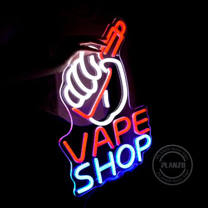 Enseigne Néon VAPE Shop pour Magasin de Cigarettes Électroniques LED Lumineuse Logo d'Entreprise Décoration Murale Cadeau Anniversaire Noël Papa Mari