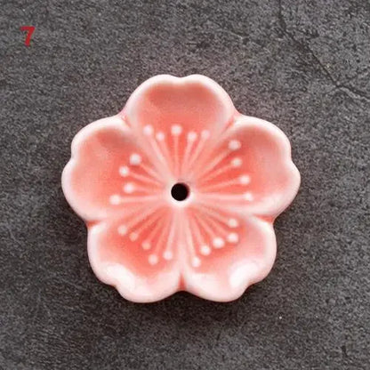 Ceramic Cherry Blossom Incense Burner | Home Decor Stick Holder