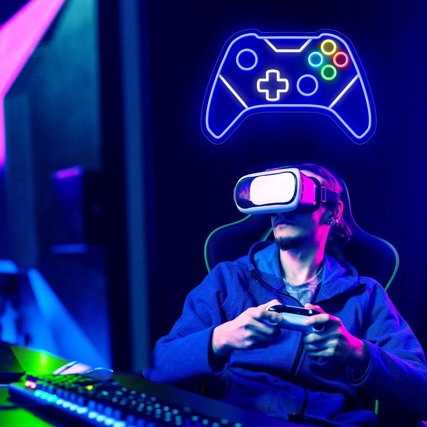Enseigne lumineuse LED néon en forme de manette de jeu pour la décoration de la chambre du joueur, alimentée par USB, le meilleur cadeau pour les adolescents, les garçons et les enfants.