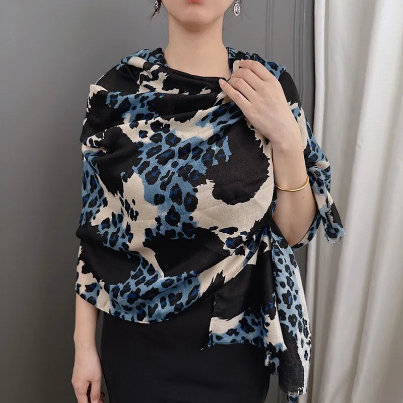 Soft Viscose Blended Leopard Print Scarf