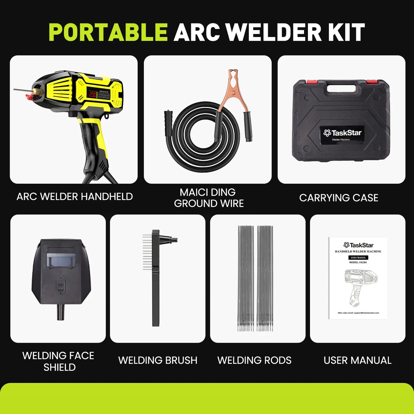 Portable 110V ARC Welder IGBT Inverter Handheld Stick Welding Machine 20-200Amp