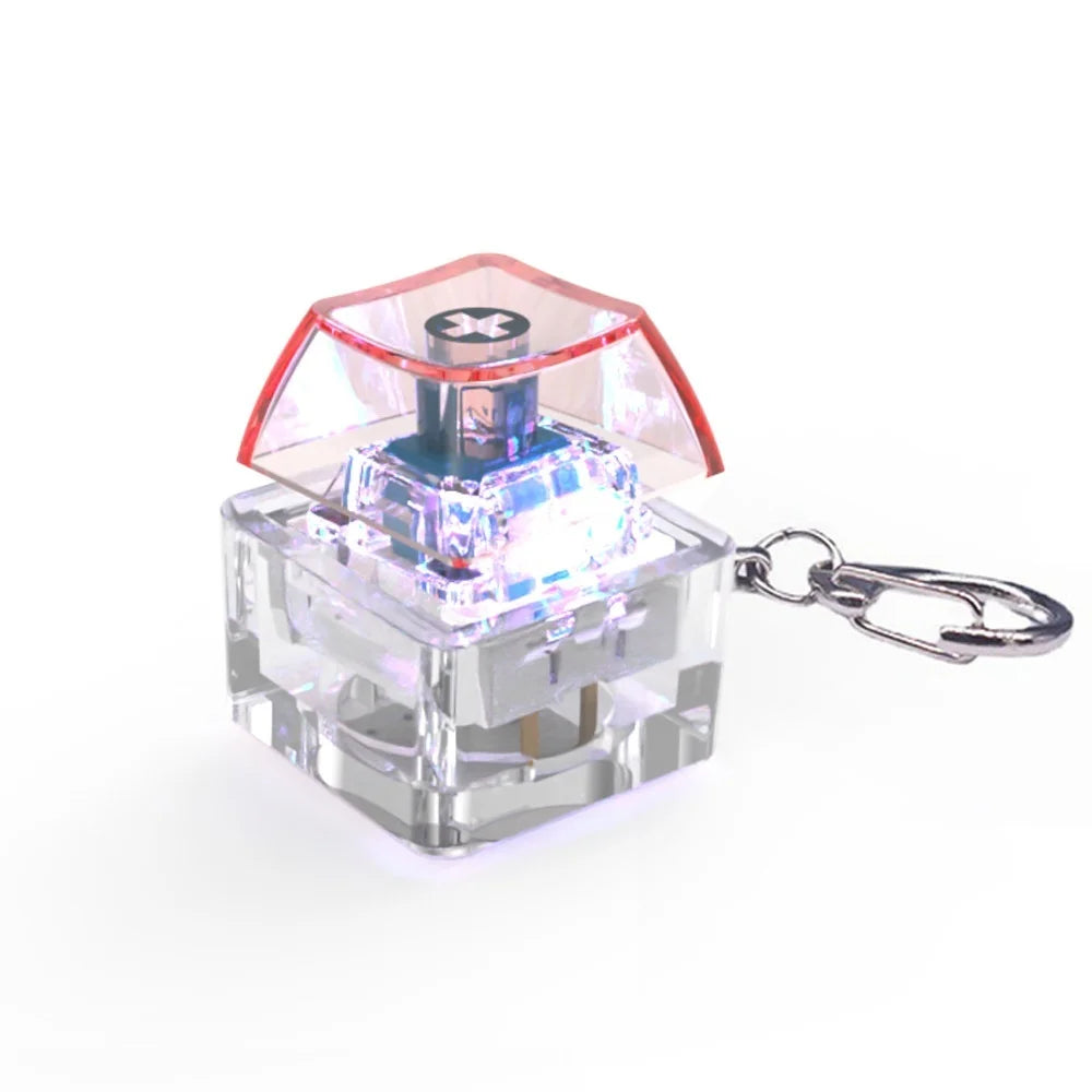 Mechanical Keyboard Keychain Fidget Toy | LED Stress Relief Key Cap Pendant