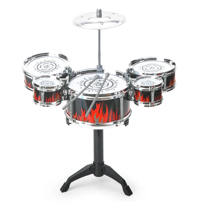 Kids Jazz Drum Set 5 Drum Kit with Cymbal Beginner Musical Toy