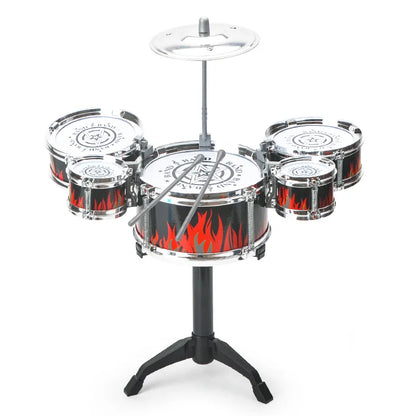 Kids Jazz Drum Set 5 Drum Kit with Cymbal Beginner Musical Toy