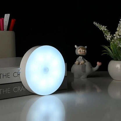 8LED Motion Sensor Night Light | USB Rechargeable Automatic Night Lamp for Bedroom