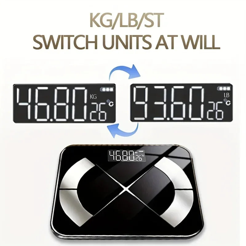 Smart Digital Scale – USB Rechargeable with LED Display and Bluetooth Connectivity
