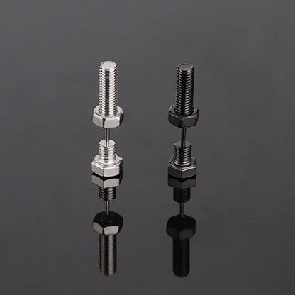 Gothic Stud Earrings Set | Unisex Stainless Steel Punk Screw Earrings