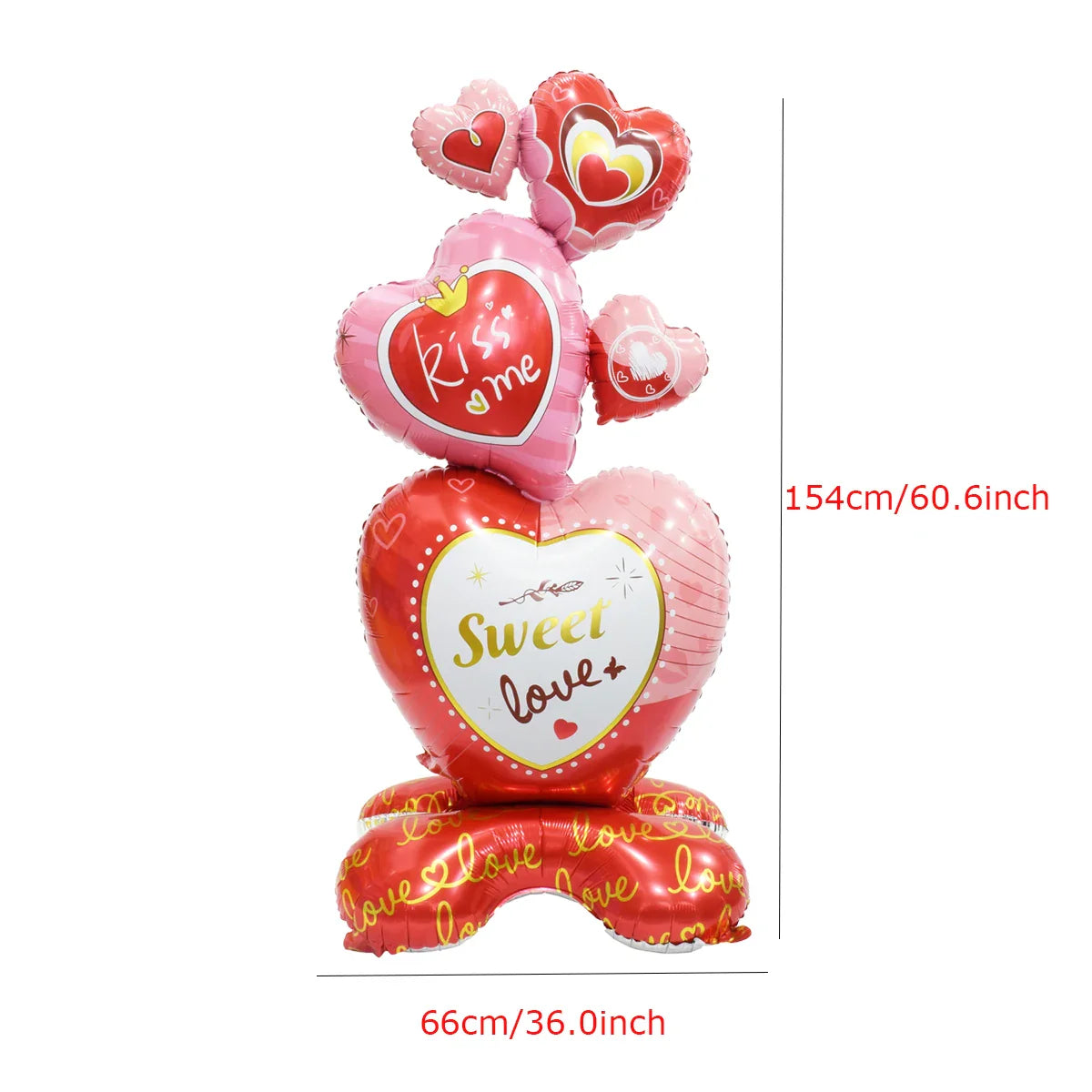 Heart to Heart Love Bear Balloon | Valentine's Day Decor with Stand
