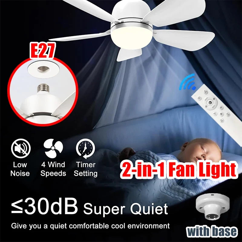 Ceiling Fan Light | Flush Mount Ceiling Fan with Remote Control & Dimmable Brightness | Versatile Lighting for Comfort