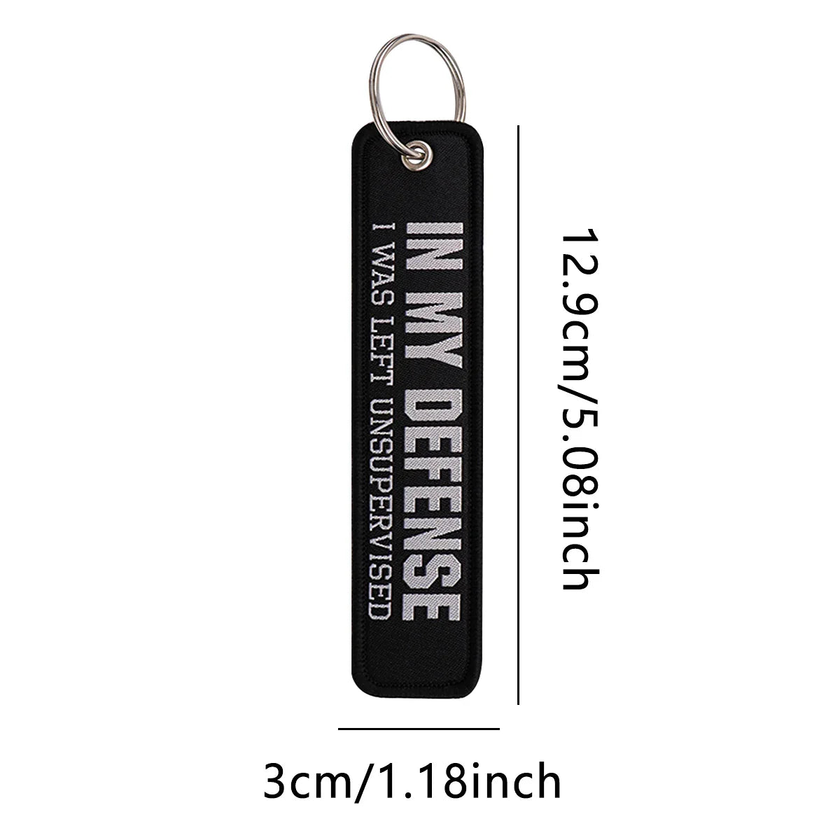 Embroidery Key Fob Keychain | Black Tag for Cars Motorcycles