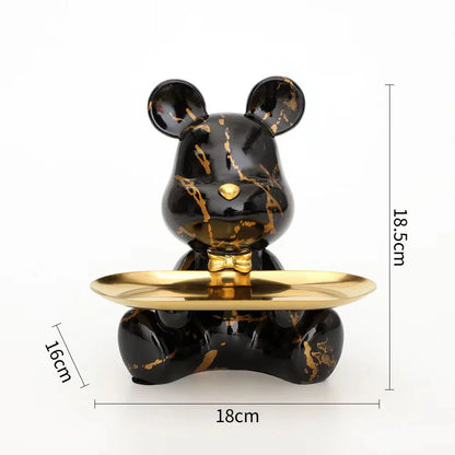 2025 Nouvelle Figurine Ours Graffiti Décoration Maison Statue Animal Étagère Rangement Clés Sculpture Moderne Décoration Table Statues Cadeau