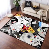 Fashion Crystal Pile Gaming Carpet with Video Game Controller Game Room Carpet Bedroom Full Pile Non-Slip Carpet