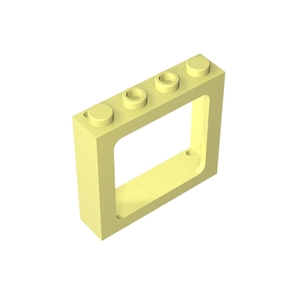 Gobricks Window 1 x 4 x 3 Train with Shutter Holes and Solid Studs on Ends | Compatible Building Block